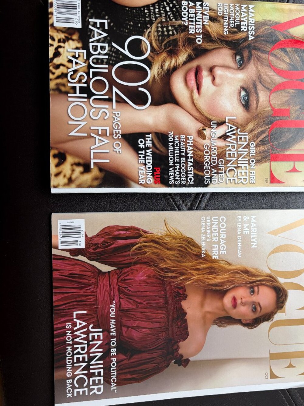 Vogue Magazine Jennifer Lawrence Cover Fall Fashion Sept 2013 & Oct 2022